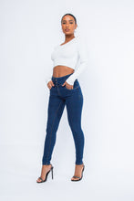 Load image into Gallery viewer, Women's Washed Blue Sculpting Skinny Jean