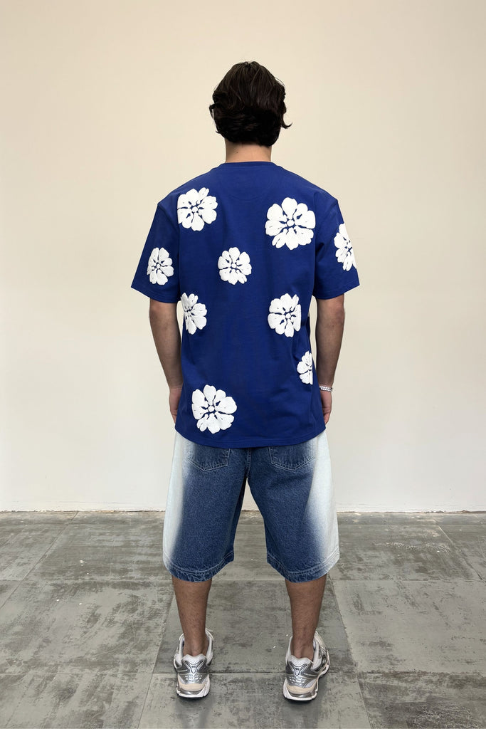 Men's Side Seam Blasted Blue Denim Jorts