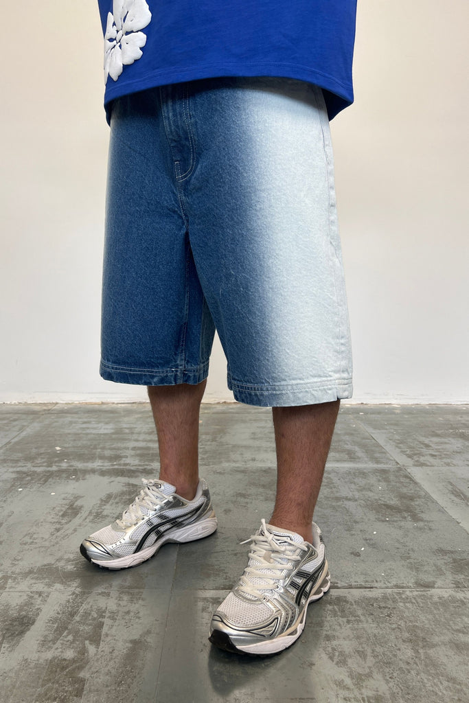 Men's Side Seam Blasted Blue Denim Jorts