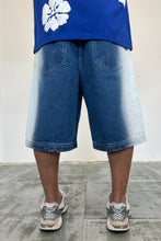 Load image into Gallery viewer, Men's Side Seam Blasted Blue Denim Jorts
