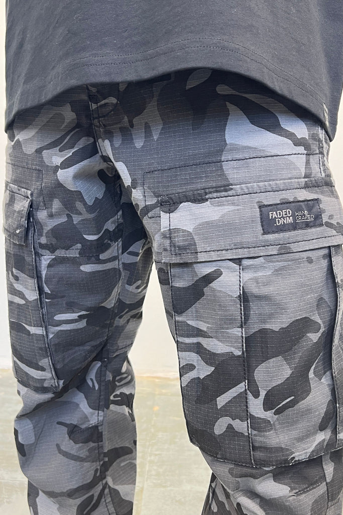 Men's Black Ripstop Camo Cargo Pants