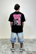 Load image into Gallery viewer, Men's Multi Coloured Printed Light Blue Denim Jorts
