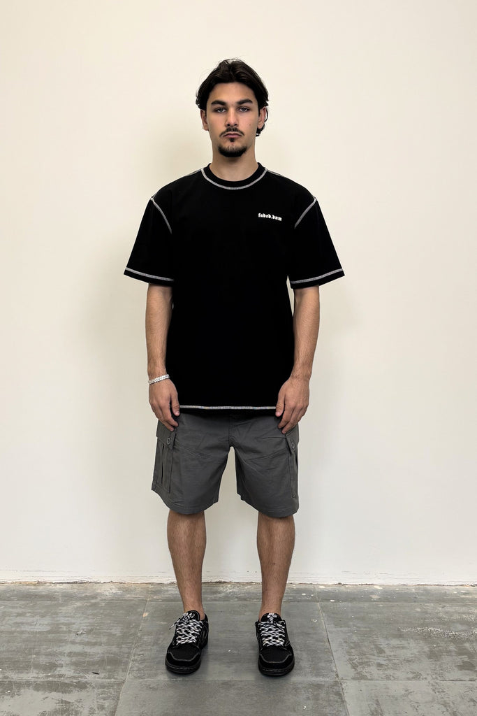 Men's Contrast Cross Black Graphic T-Shirt