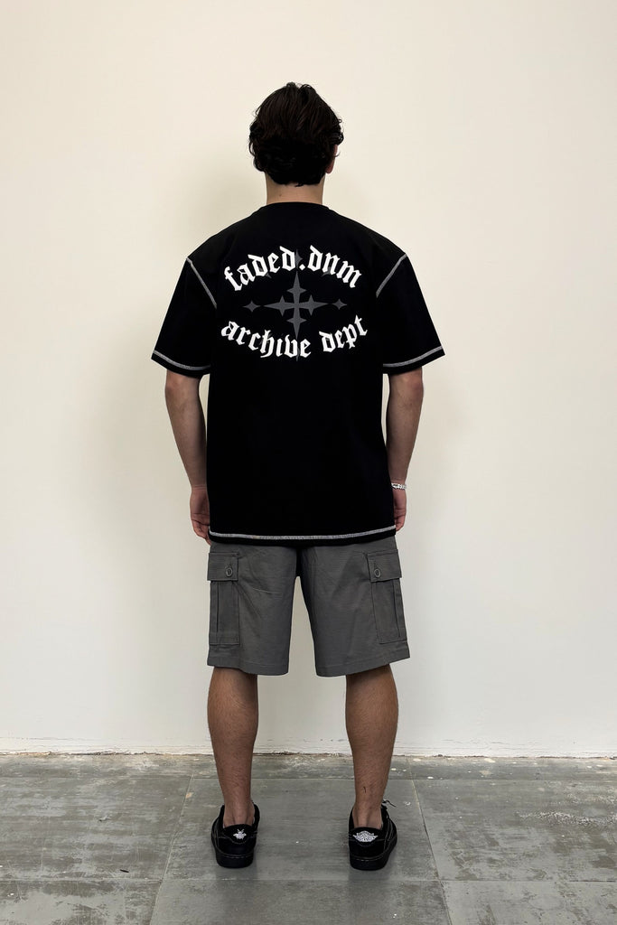 Men's Contrast Cross Black Graphic T-Shirt