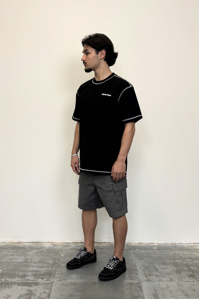 Men's Contrast Cross Black Graphic T-Shirt
