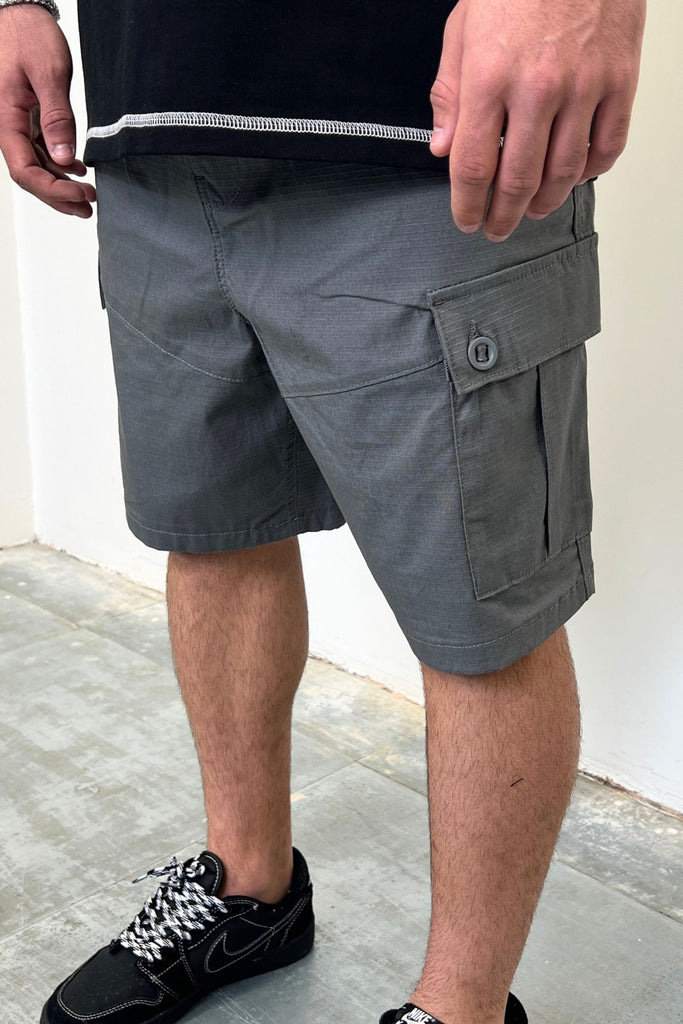 RIPSTOP DARK GREY CARGO SHORT
