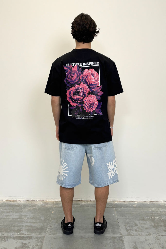 Men's Fade Out Logo Light Blue Denim Jorts
