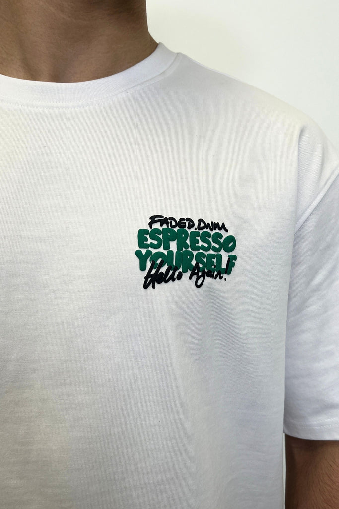 Men's Espresso White Graphic T-Shirt
