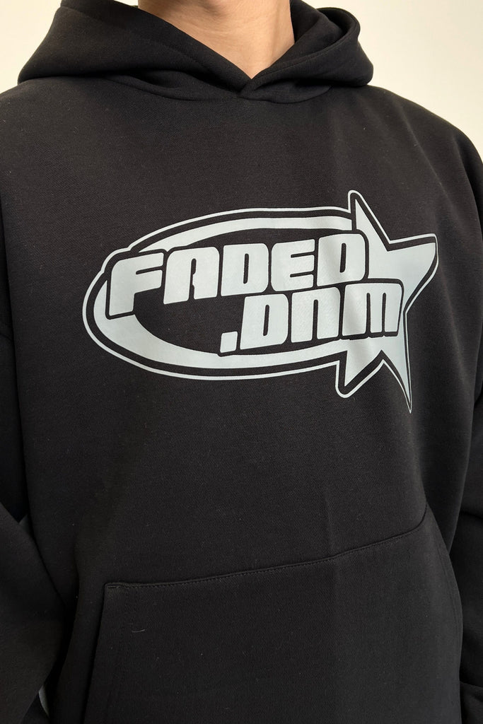 Men's Black Retro Star Hoodie