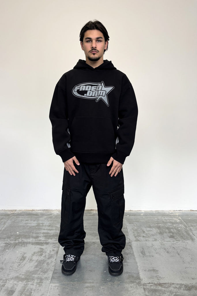 Men's Black Retro Star Hoodie