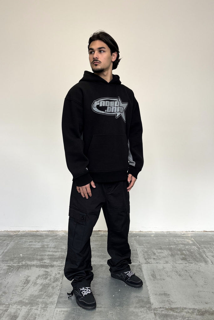 Men's Black Retro Star Hoodie