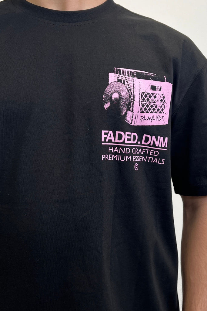 Men's Playlist Black Graphic T-Shirt
