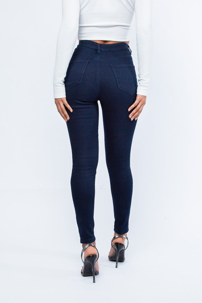 Women's Blue/Black High Waisted Skinny Jean